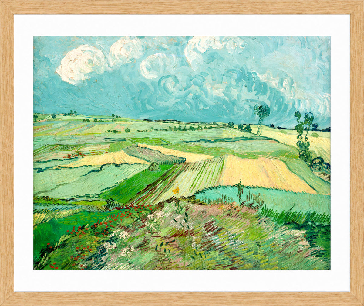 Vincent van Gogh Print, 057 Wheat Fields after the Rain (The Plain of Auvers), 1890_10x8 in an oak frame