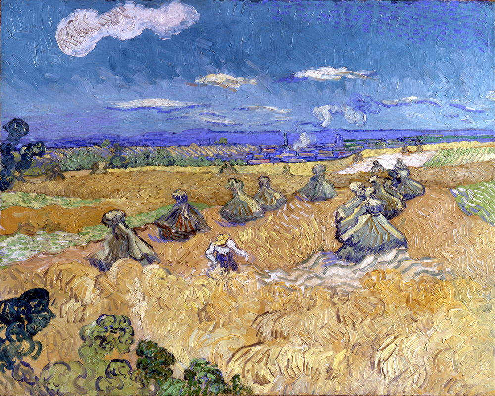 Vincent van Gogh Print, 060 Wheat Stacks with Reaper (1888)_10x8 as an unframed print
