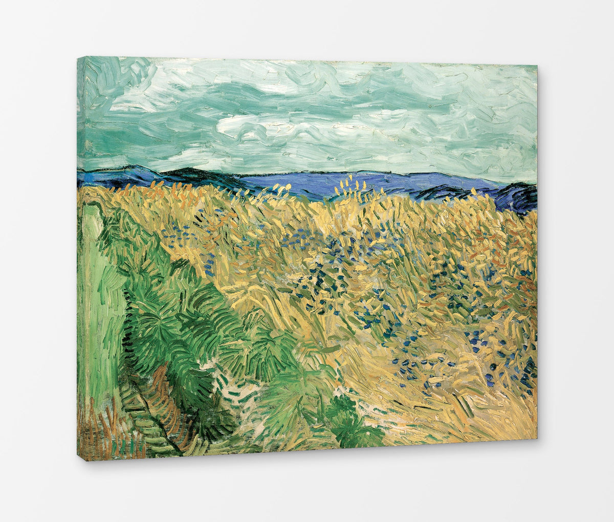 Vincent van Gogh Print, 064 Wheatfield With Cornflowers (1890)_10x8 as a ready-to-hang canvas panel