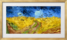 Vincent van Gogh Print, 065 Wheatfield_with_crows_12x6 in a gold frame