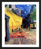 Vincent van Gogh Print, 075 CAFE TERRACE ON THE PLACE DU FORUM, ARLES, AT NIGHT_10x8 in a black frame