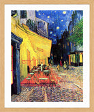 Vincent van Gogh Print, 075 CAFE TERRACE ON THE PLACE DU FORUM, ARLES, AT NIGHT_10x8 in an oak frame
