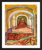 Vincent van Gogh Print, 076 Corridor in the Asylum_10x8 in a black frame
