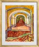 Vincent van Gogh Print, 076 Corridor in the Asylum_10x8 in a gold frame