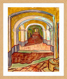 Vincent van Gogh Print, 076 Corridor in the Asylum_10x8 in an oak frame