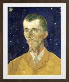 Vincent van Gogh Print, 080 Eugène Boch Portait of Poet against starry sky_8x10 in a brown frame