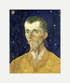 Vincent van Gogh Print, 080 Eugène Boch Portait of Poet against starry sky_8x10 with an off-white border for rolled canvas