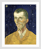 Vincent van Gogh Print, 080 Eugène Boch Portait of Poet against starry sky_8x10 in a white frame