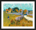 Vincent van Gogh Print, 083 Farmhouse_in_Provence,_1888_10x8 in a black frame