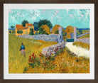 Vincent van Gogh Print, 083 Farmhouse_in_Provence,_1888_10x8 in a brown frame
