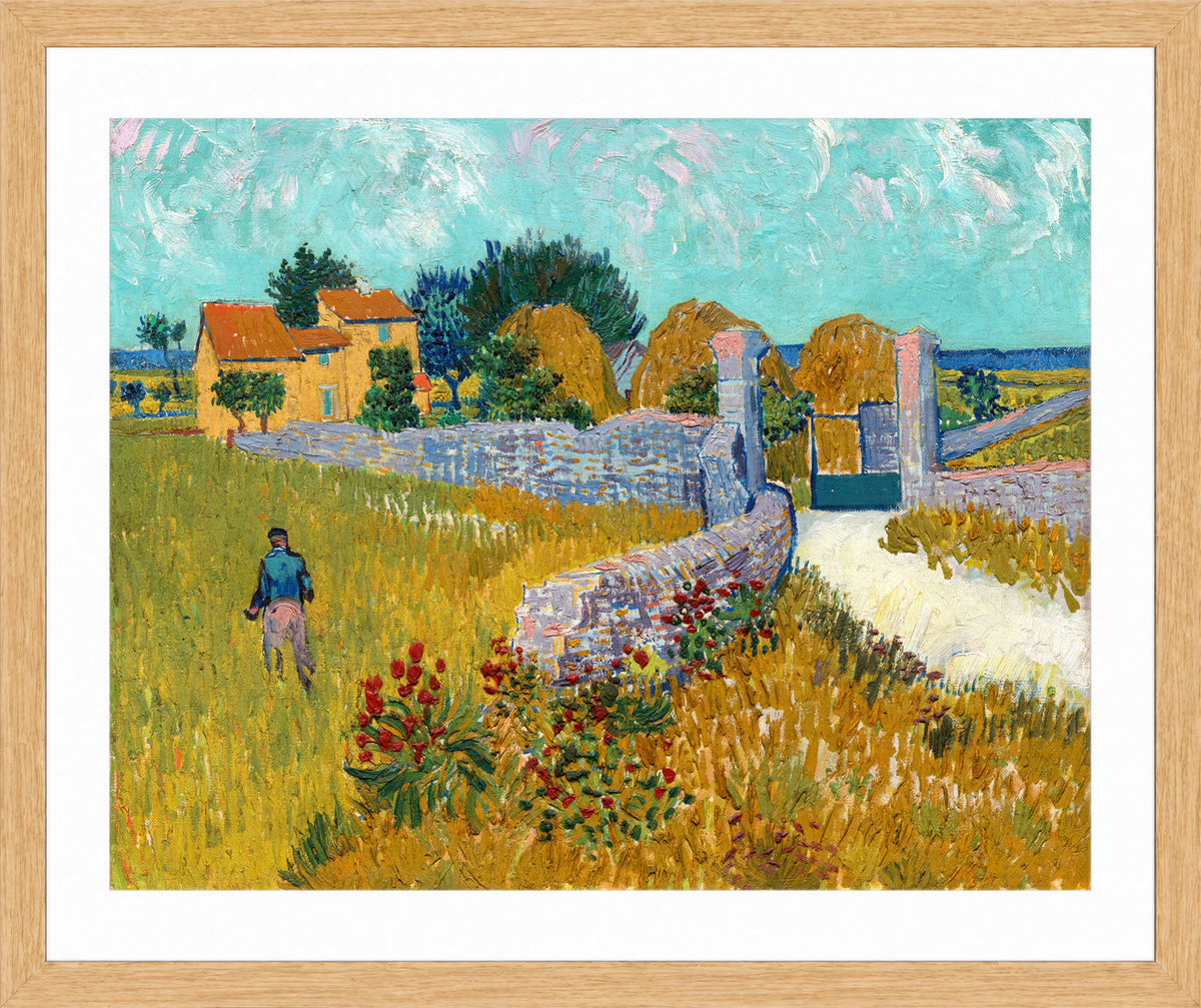 Vincent van Gogh Print, 083 Farmhouse_in_Provence,_1888_10x8 in an oak frame