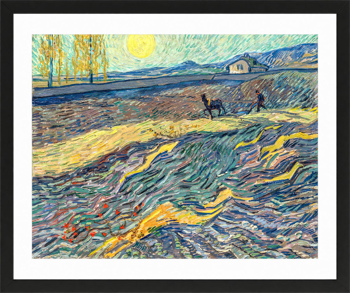 Vincent van Gogh Print, 091 Laboureur dans un champ (1889)_10x8 in a black frame