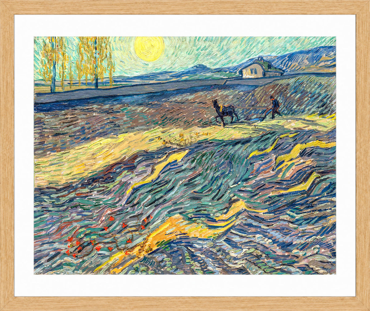 Vincent van Gogh Print, 091 Laboureur dans un champ (1889)_10x8 in an oak frame