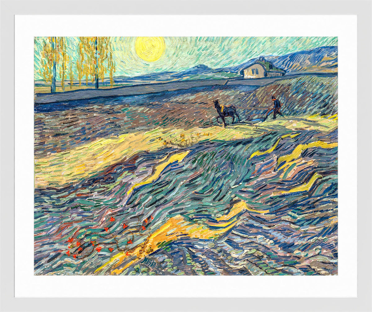Vincent van Gogh Print, 091 Laboureur dans un champ (1889)_10x8 in a white frame