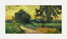 Vincent van Gogh Print, 092 Landscape at twilight (1890)_16x8 with an off-white border for rolled canvas