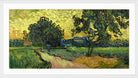 Vincent van Gogh Print, 092 Landscape at twilight (1890)_16x8 in a white frame