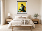 Vincent van Gogh Print, 093 L'Arlésienne (Porträt der Mme Ginoux)_10x8 displayed above a bed
