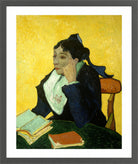 Vincent van Gogh Print, 093 L'Arlésienne (Porträt der Mme Ginoux)_10x8 in a dark grey frame