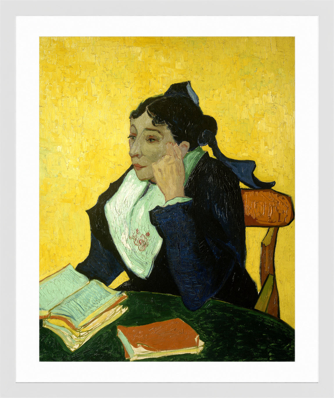 Vincent van Gogh Print, 093 L'Arlésienne (Porträt der Mme Ginoux)_10x8 in a white frame