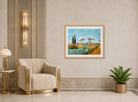 Vincent van Gogh Print, 095 Langlois Bridge at Arles_10x8 displayed in an Art Deco interior