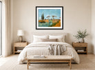 Vincent van Gogh Print, 095 Langlois Bridge at Arles_10x8 displayed above a bed