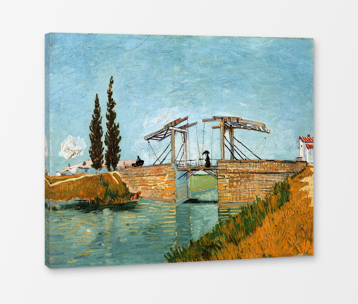Vincent van Gogh Print, 095 Langlois Bridge at Arles_10x8 as a ready-to-hang canvas panel