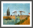 Vincent van Gogh Print, 095 Langlois Bridge at Arles_10x8 in a dark grey frame