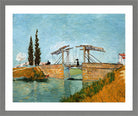 Vincent van Gogh Print, 095 Langlois Bridge at Arles_10x8 in a light grey frame
