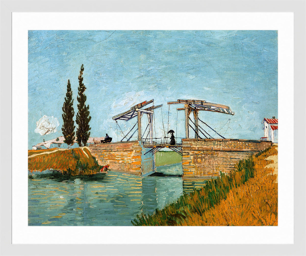 Vincent van Gogh Print, 095 Langlois Bridge at Arles_10x8 in a white frame