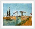 Vincent van Gogh Print, 095 Langlois Bridge at Arles_10x8 in a white frame