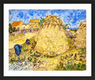 Vincent van Gogh Print, 099 Meules de blé (1888)_10x8 in a black frame
