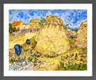 Vincent van Gogh Print, 099 Meules de blé (1888)_10x8 in a dark grey frame