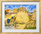 Vincent van Gogh Print, 099 Meules de blé (1888)_10x8 in a gold frame