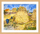 Vincent van Gogh Print, 099 Meules de blé (1888)_10x8 in an oak frame