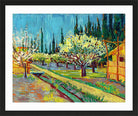 Vincent van Gogh Print, 102 Orchard Bordered by Cypresses_10x8 in a black frame