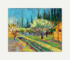 Vincent van Gogh Print, 102 Orchard Bordered by Cypresses_10x8 with an off-white border for rolled canvas