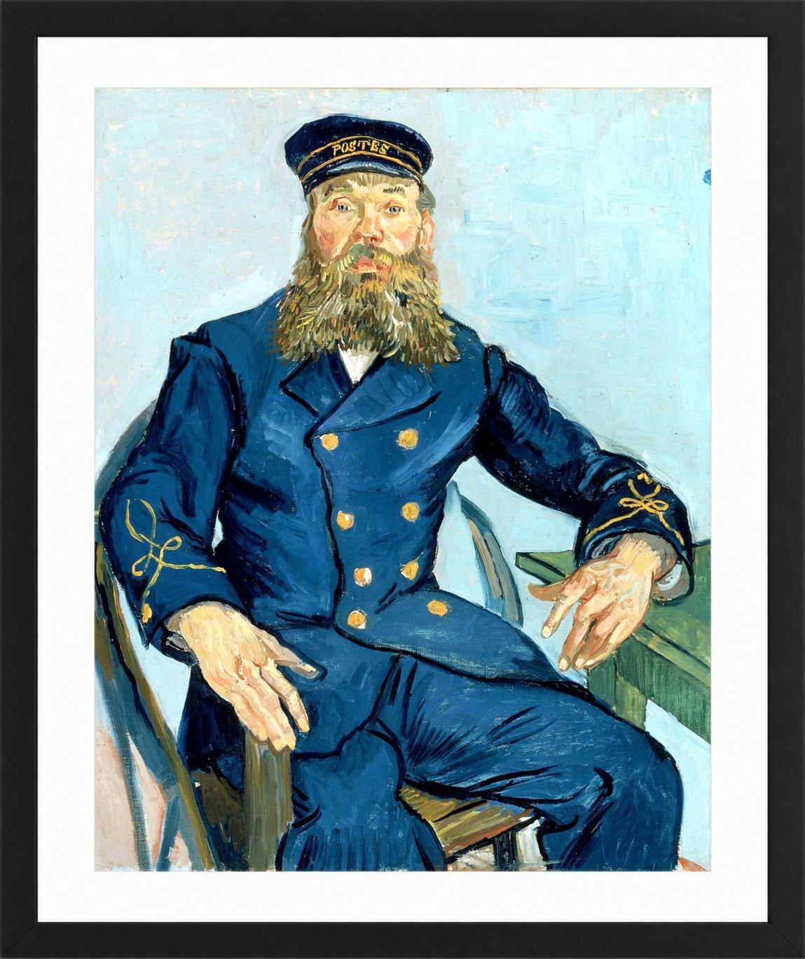 Vincent van Gogh Print, 110 Portrait of the Postman Joseph Roulin_10x8 in a black frame