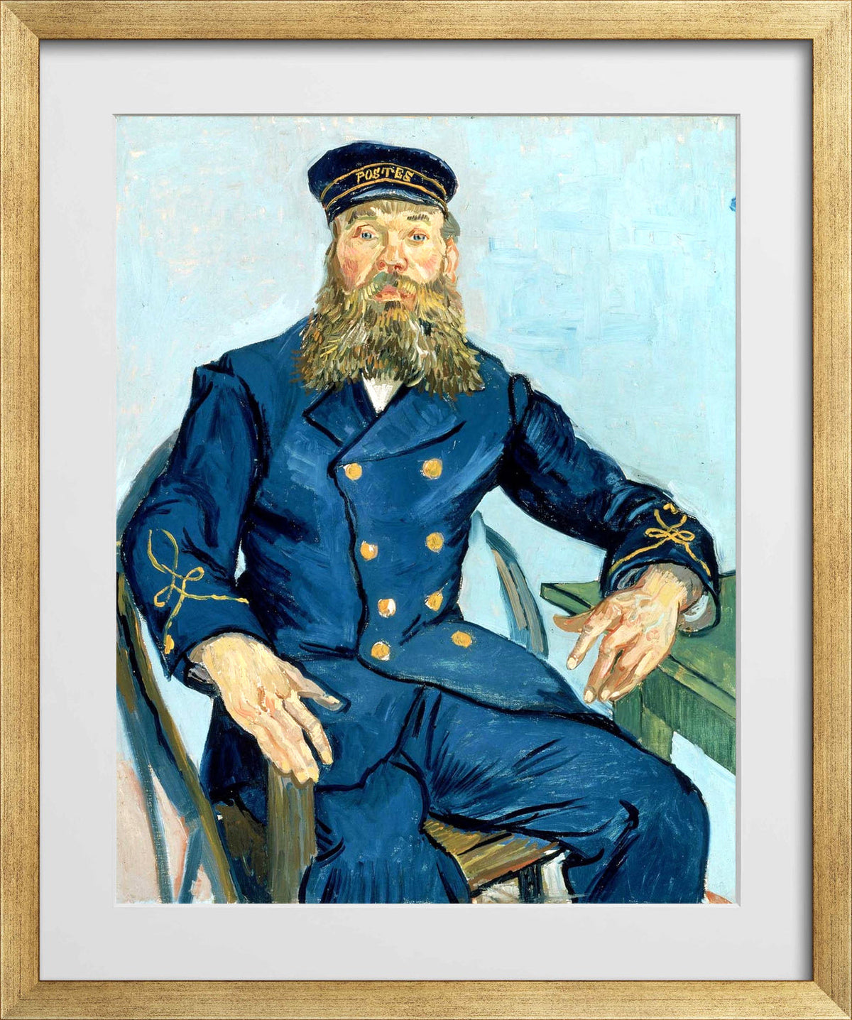 Vincent van Gogh Print, 110 Portrait of the Postman Joseph Roulin_10x8 in a gold frame