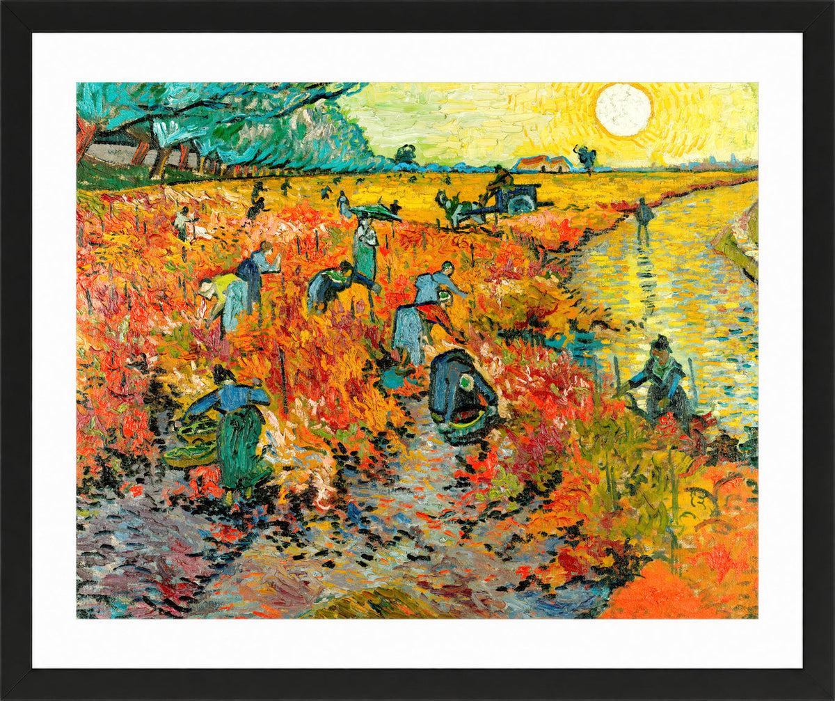 Vincent van Gogh Print, 112 Red Vineyard at Arles (1888)_10x8 in a black frame