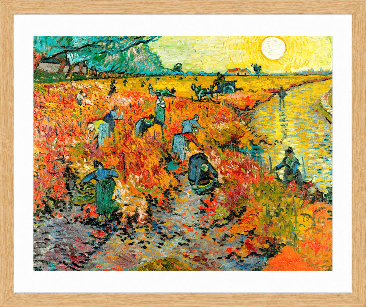 Vincent van Gogh Print, 112 Red Vineyard at Arles (1888)_10x8 in an oak frame