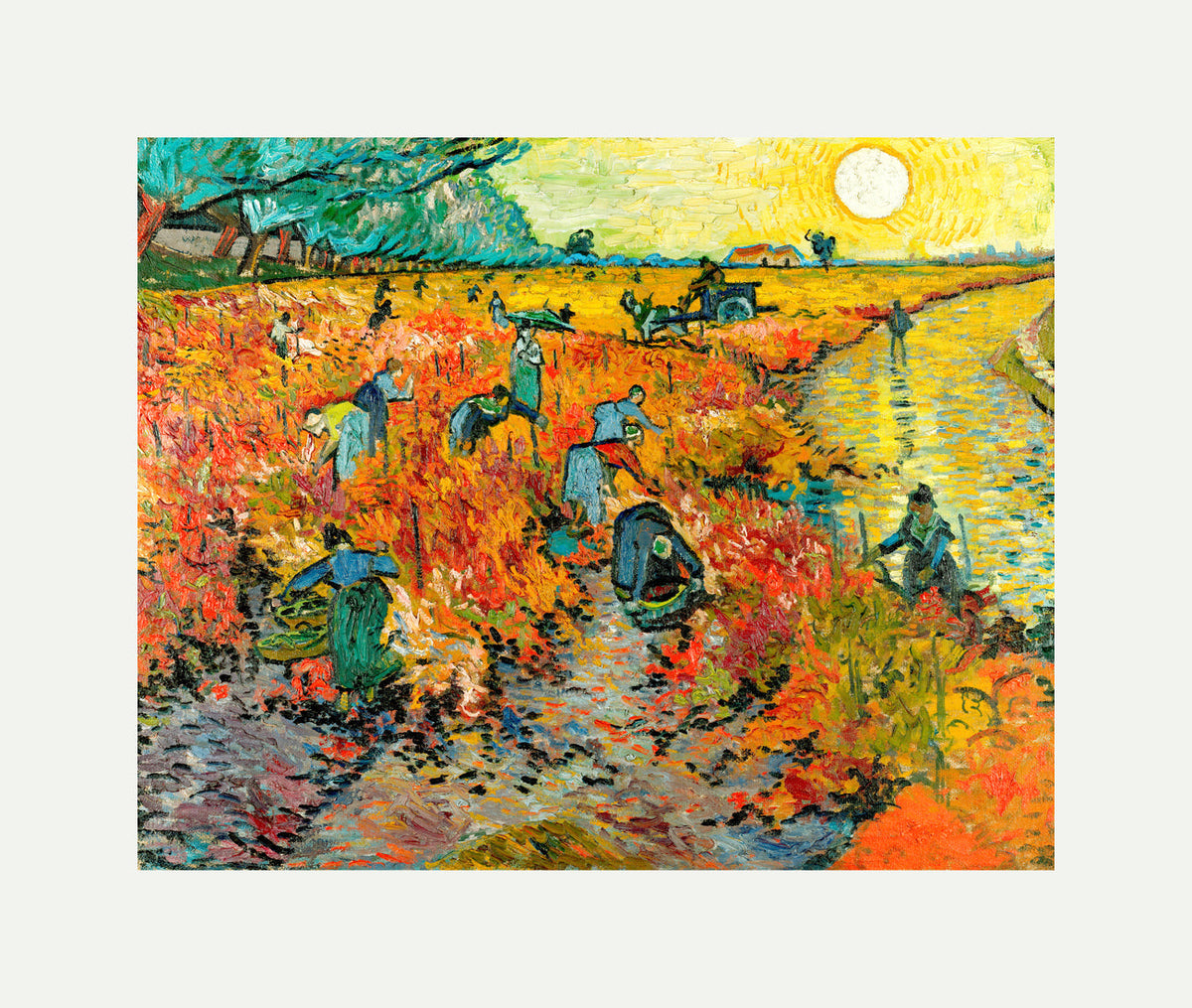 Vincent van Gogh Print, 112 Red Vineyard at Arles (1888)_10x8 with an off-white border for rolled canvas