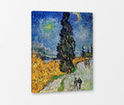 Vincent van Gogh Print, 113 Road with Cypress and Star_10x8 as a ready-to-hang canvas panel