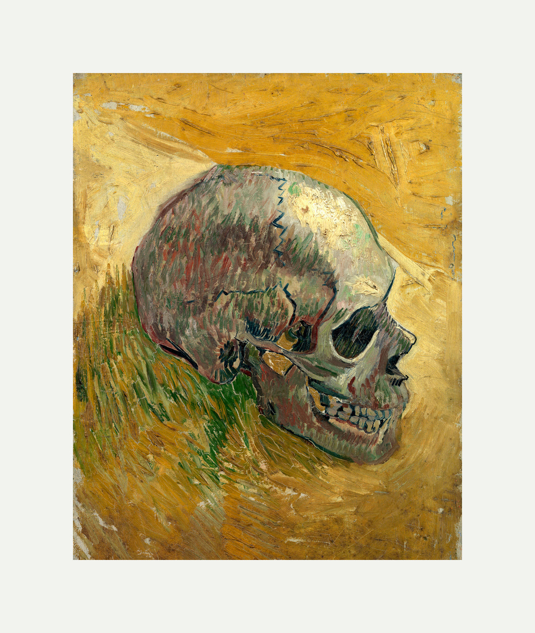 Vincent van Gogh Print, 117 skull_10x8 with an off-white border for rolled canvas