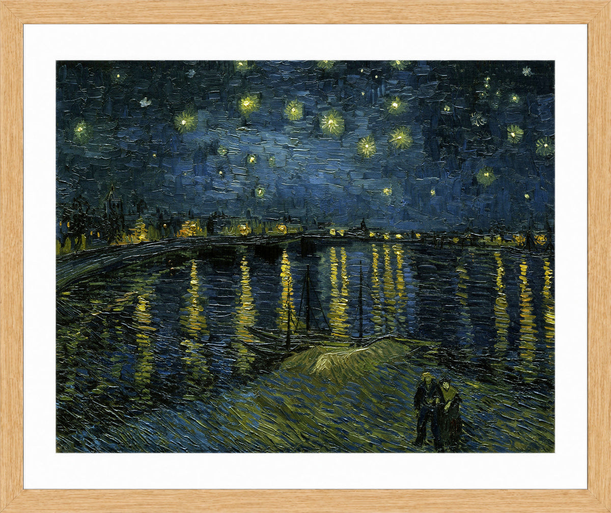 Vincent van Gogh Print, 120 Starry Night on the Rhone_10x8 in an oak frame