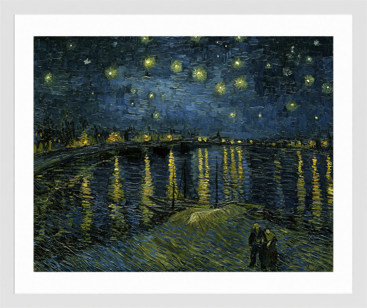 Vincent van Gogh Print, 120 Starry Night on the Rhone_10x8 in a white frame