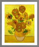 Vincent van Gogh Print, 122 sunflowers_10x8 in a light grey frame
