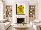 Vincent van Gogh Print, 122 sunflowers_10x8 displayed in a Scandinavian living room