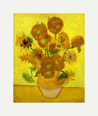 Vincent van Gogh Print, 122 sunflowers_10x8 with an off-white border for rolled canvas