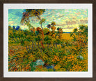Vincent van Gogh Print, 123 Sunset at Montmajour 1888_10x8 in a brown frame