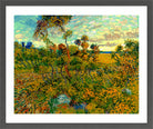 Vincent van Gogh Print, 123 Sunset at Montmajour 1888_10x8 in a dark grey frame